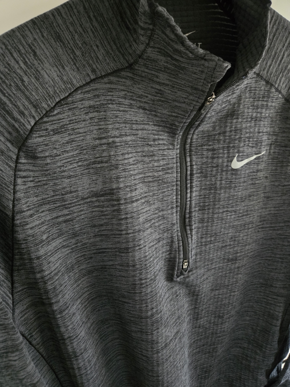 Nike Gray Heather Quarter-Zip Performance Pullover